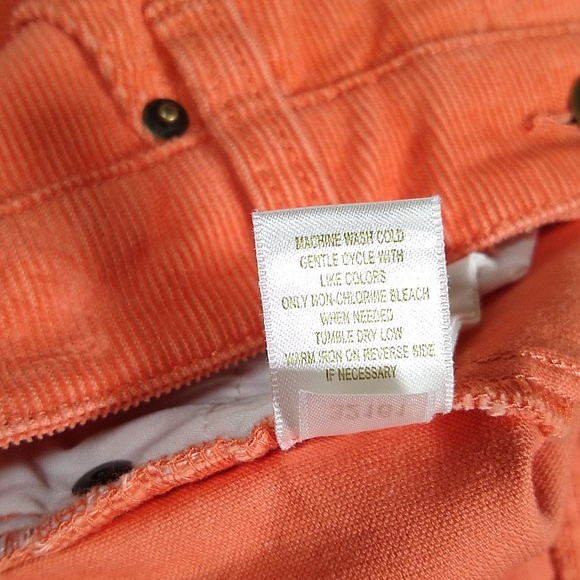 Garnet Hill orange corduroy straight leg pants 6 - Picture 8 of 8